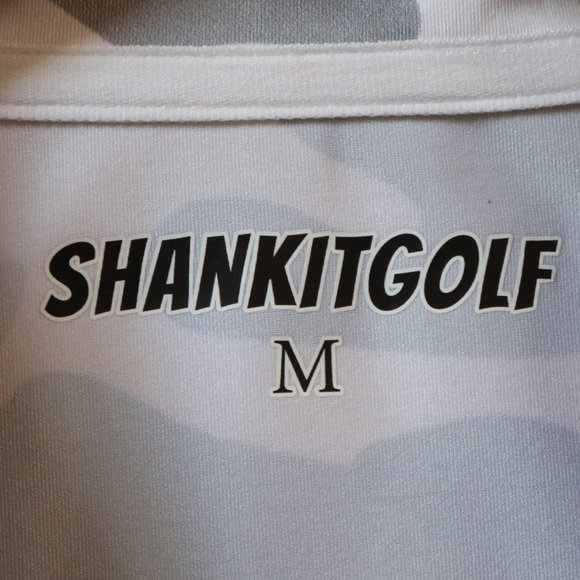 SHANKITGOLF Polo Shirt Men's M Black White CAMO All Over Print Performance Polo - Picture 5 of 9